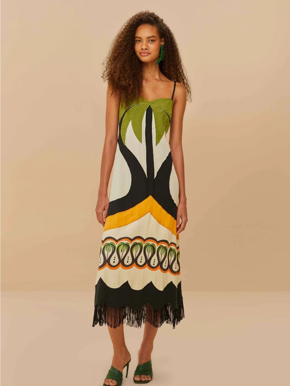 (NWT) FARM Rio Off-White Coconut Tree Flow dress 🌴 - Small